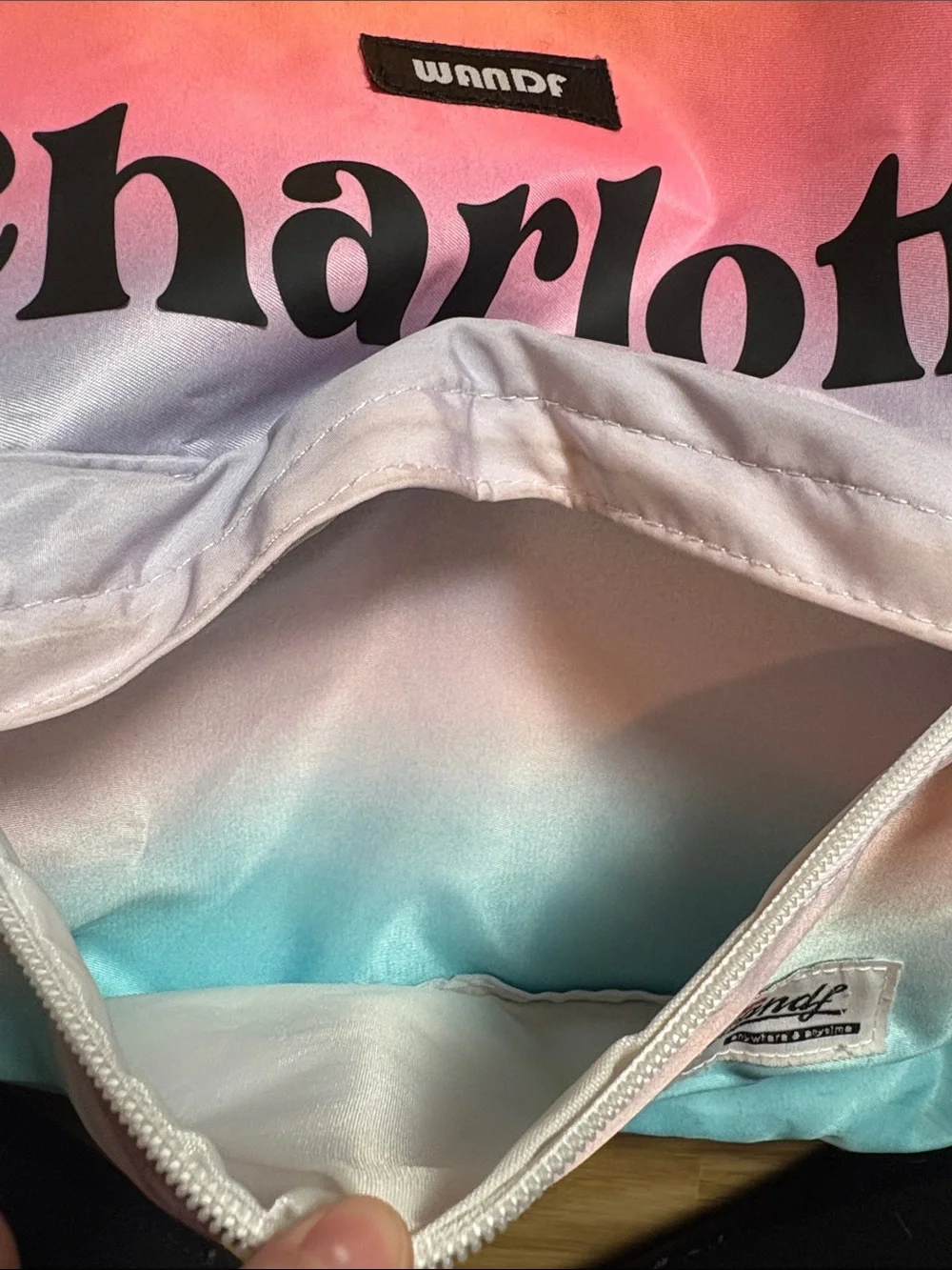 Wandf Charlotte Ombre Drawstring Backpack in Yellow Pink Blue